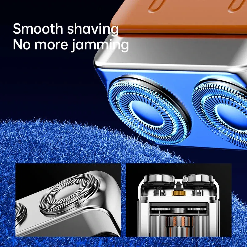 Color: SKY BLUE - Xiaomi Electric Smart Shaver Digital Display Mini Dual Blade Rechargeable Shaver Household Car Shaver Powerful Men's Gift Shaver