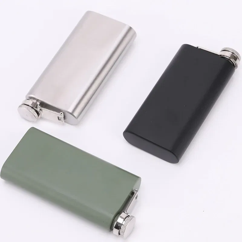 Color: WHITE, Ships From: CHINA - 5oz Portable 304 food grade Square Flagon Whiskey Vodka Wine Pot Hip Flask Set Alcohol Drinking pocket Bottle outdoor camping