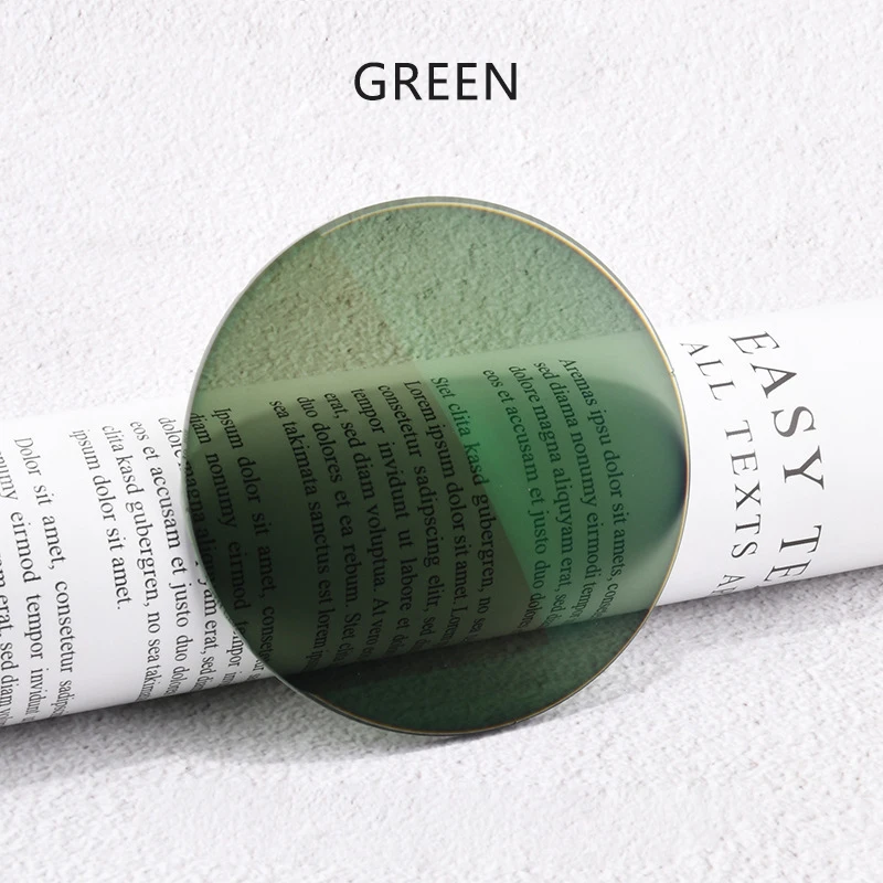 Lenses Color: light green, Lens Index: 1.56 - Aspherical Non-polarized Sunglasses Lens 1.56/1.61/1.67 Anti-blue Light CR39 Resin HD Driving Prescription Lens Man Woman 1 Pair