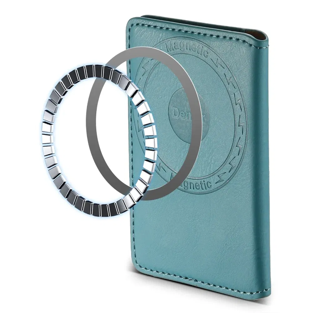 Color: Blue - Wallet Case for Magsafe Leather Magnetic Bag Card Holder for iPhone Samsung Pixel 15 14 13 Pro Max S24 S23 S22 Ultra 9 8 7 Stand