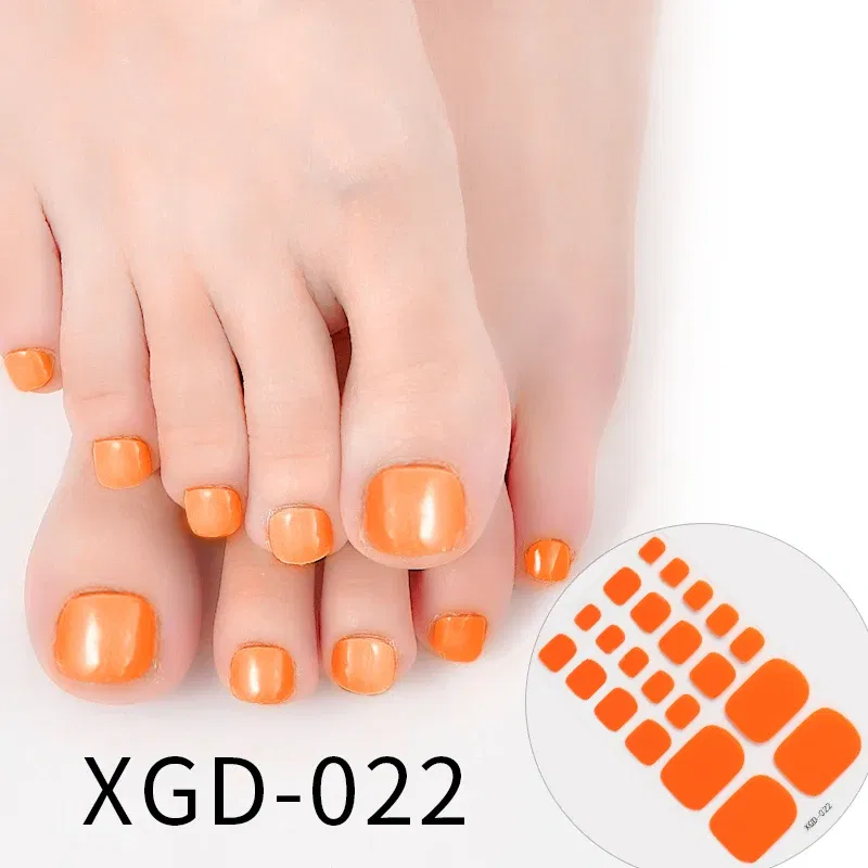 Color: Brown - Dropshipping 22tips Waterproof Toe Nail Stickers Full Cover Foot Decals Nail Art Stickers for Nails Wraps Adhesive False Nails