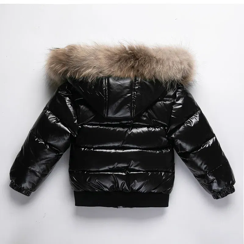 Color: black, Kid Size: 7 - UNITIM 1-6 Years New Winter Toddler Boys Snowsuit Hooded Warm Collar Boys Winter Thicken Coat Outerwear Kids Boys 90% Duck Down