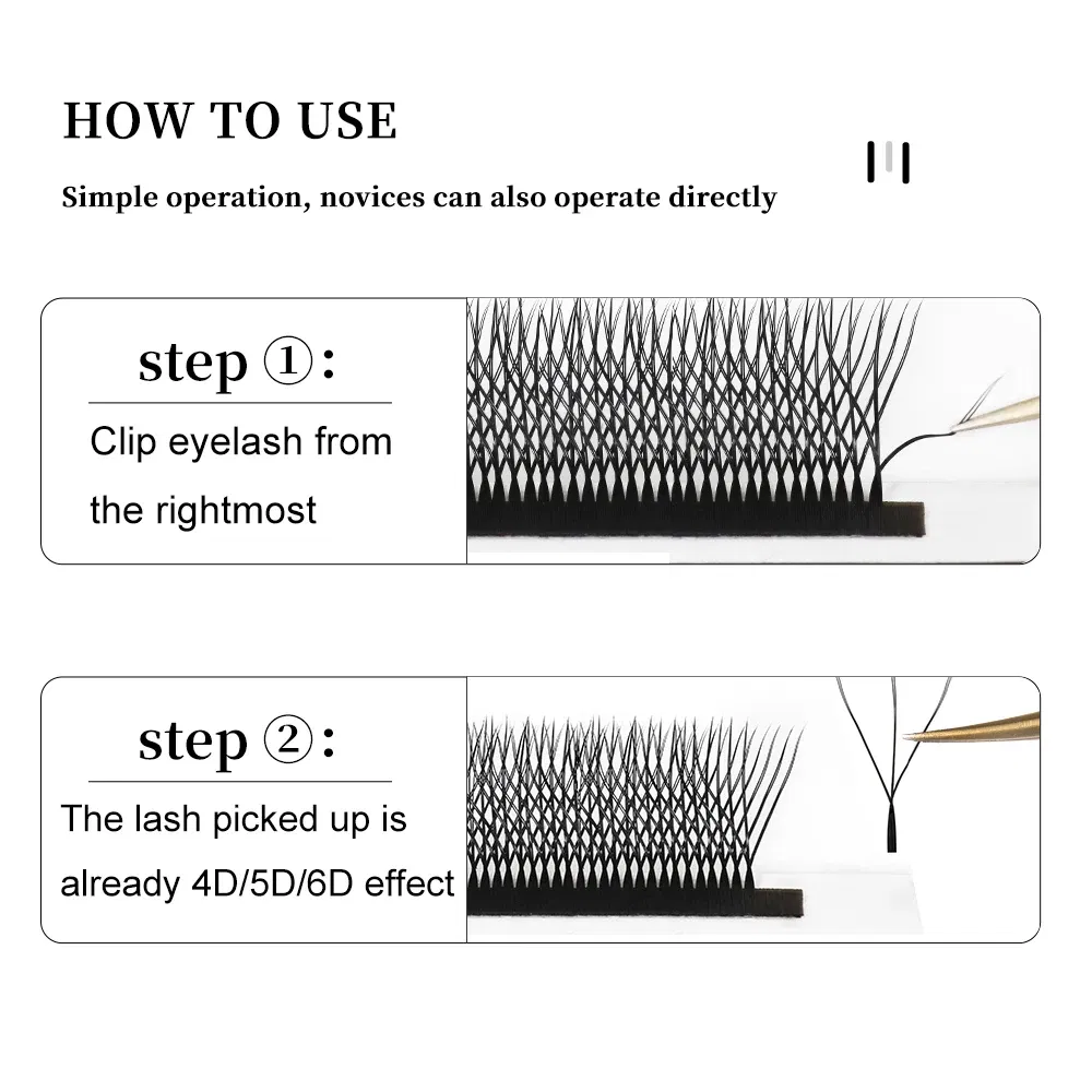 Color: Brushed Chrome, Curl: D, Thickness: 0.07mm, Length: 15mm - Yelix Cilios 5D W Shape Eyelash Extensions 4D/6D Premade Volume Fans Natural Soft Automatic Flowering Lash Makeup Supplies
