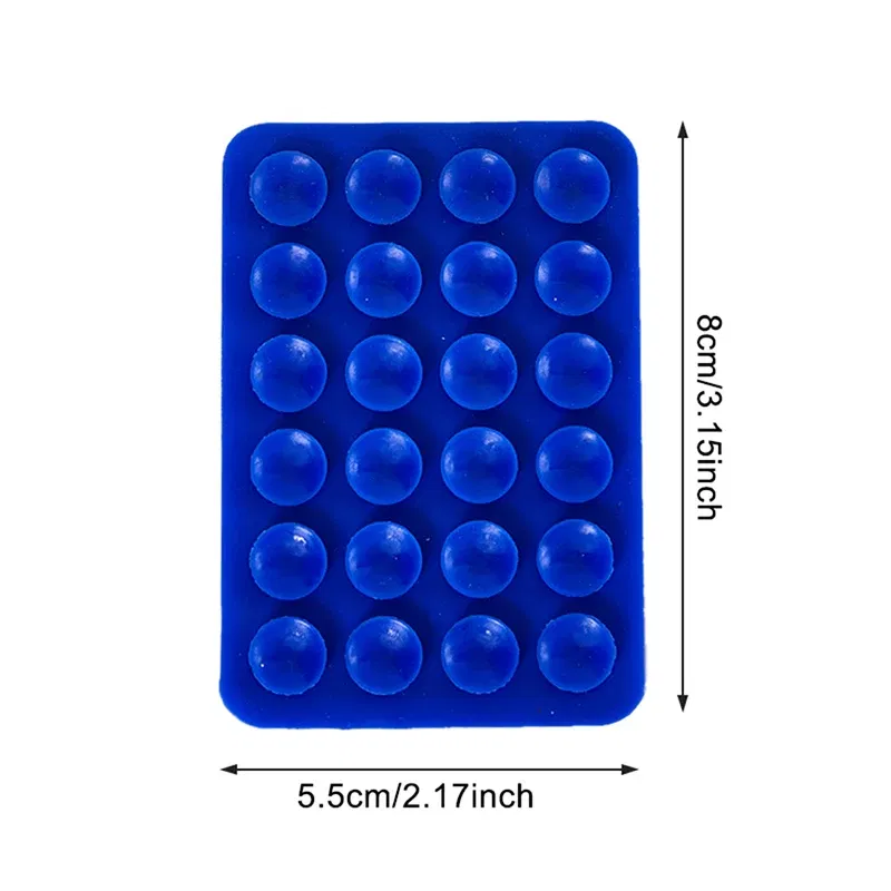 Color: Green - Double Side Silicone Suction Pad For Mobile Phone Fixture Suction Cup Backed Adhesive Silicone Rubber Sucker Pad For Fixed Pad