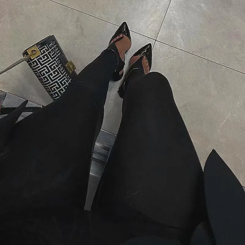 Color: black, Size: M - Y2K Long Korean Fashion Women Pants Spring Black High Waisted Skinny Sexy Glitter Casual Club Leggings Pants
