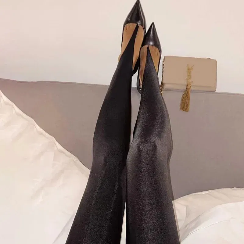 Color: black, Size: M - Y2K Long Korean Fashion Women Pants Spring Black High Waisted Skinny Sexy Glitter Casual Club Leggings Pants