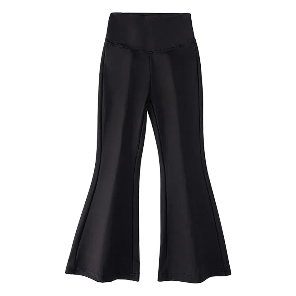 Color: Blue, Size: 116 - Girls High Waist Flared Pants for Spring and Autumn Kids Fashion Tight Leggings with Stylish Elastic Teenager Bottoms Clothes