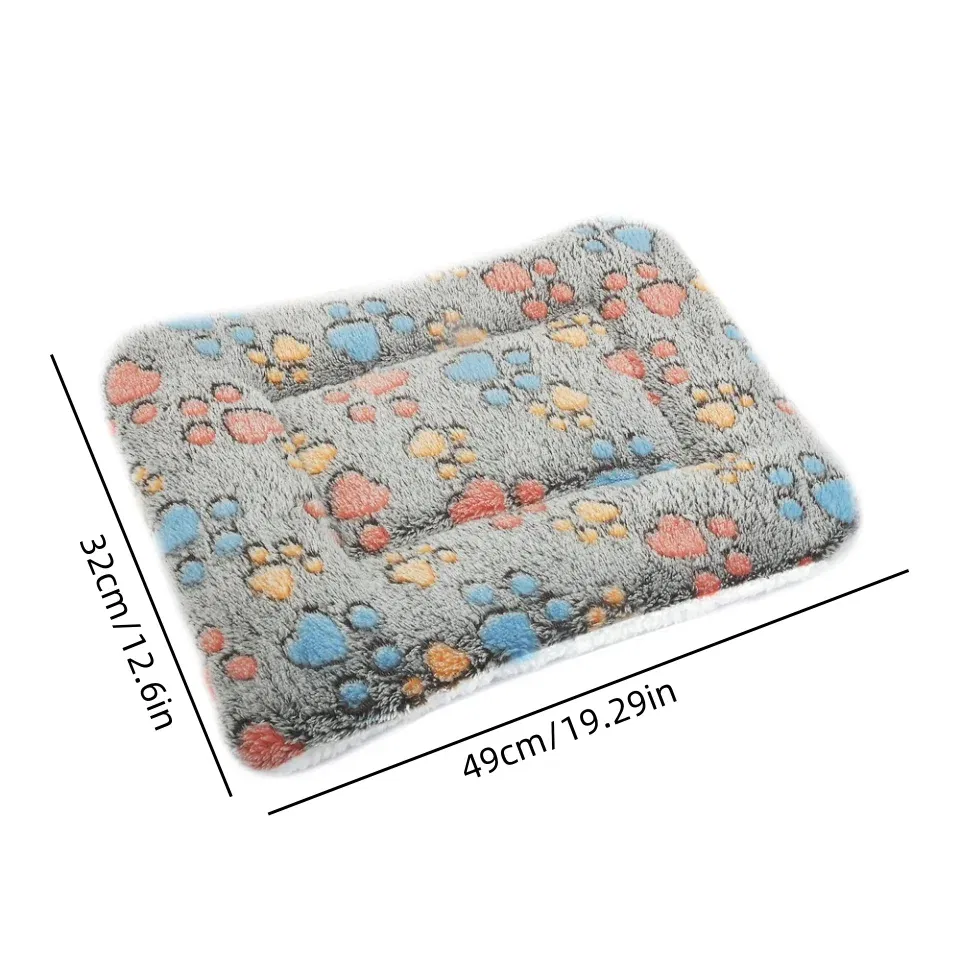 Color: Tea Brown, Size: XL - Flannel Thickened Dog Bed Mat Soft Pet Sleeping Mat for Dogs Cats Winter Warm Pet Blanket