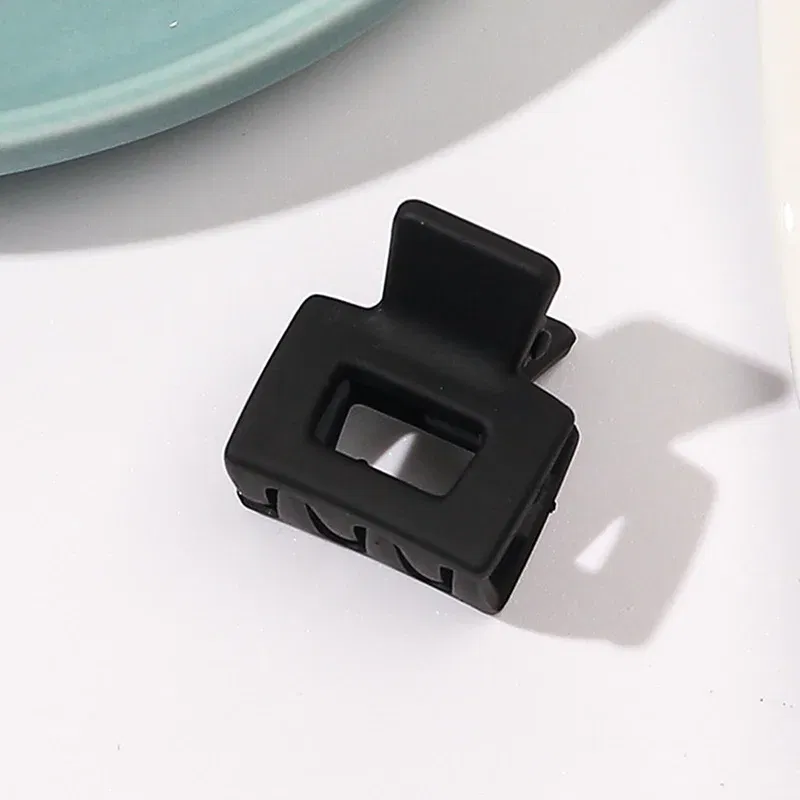 Color: black - Solid Small Size Square Hair Claws Crab Hair Clips Women Ponytail Clips Hair Styling Tools Hair Accessories Headdress Barrettes