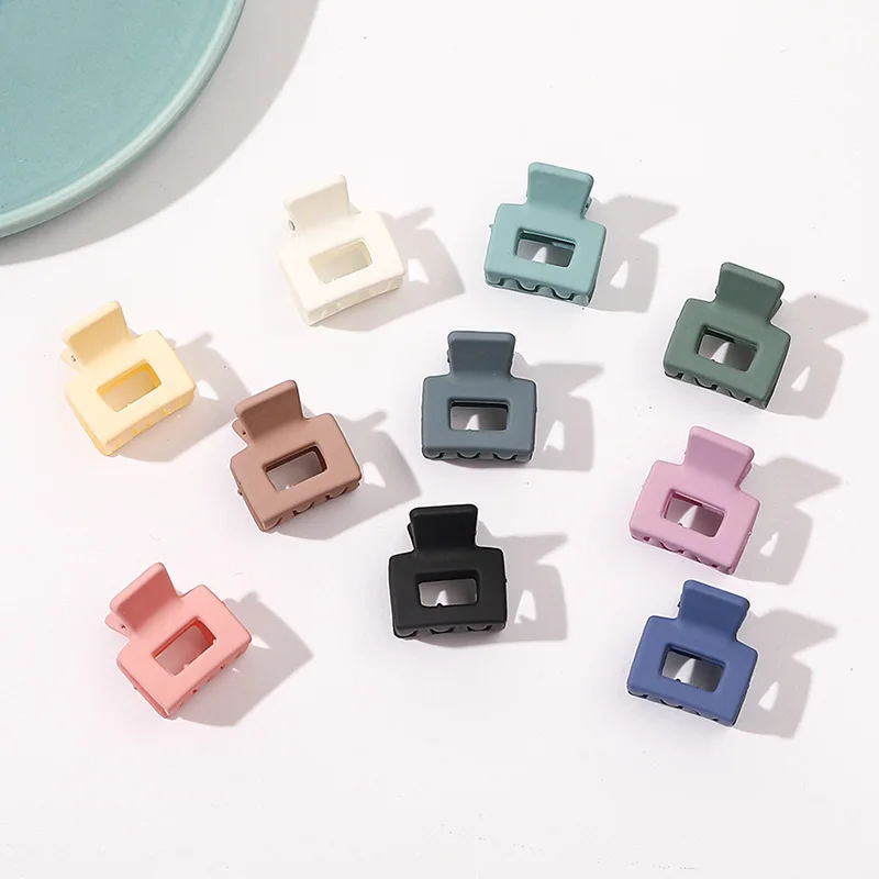 Color: black - Solid Small Size Square Hair Claws Crab Hair Clips Women Ponytail Clips Hair Styling Tools Hair Accessories Headdress Barrettes