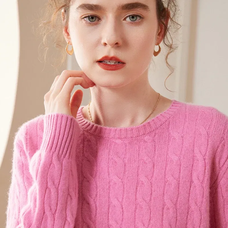 2023 Hot Sale Winter New Women Sweater 100% Pure Cashmere Knitted Pullovers Thicken Female Casual Knitwear Long Sleeve Lady Tops