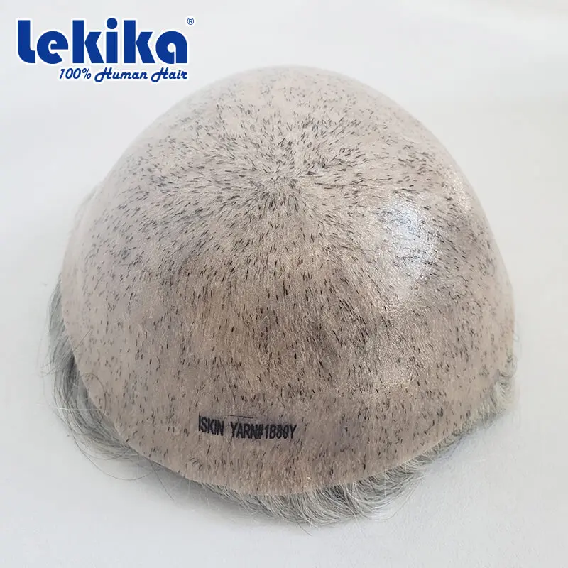 Toupee Men Prosthesis 0.12-0.14mm Full Skin Man Wig More Durable Male Hair 100% Human Hair System Unit Capillary Prosthesis