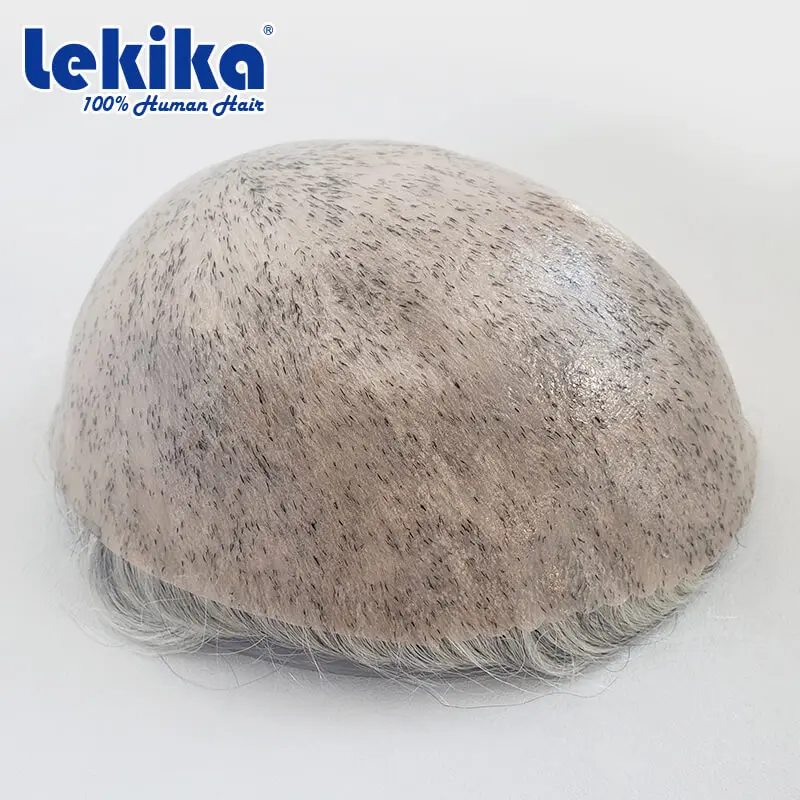 Toupee Men Prosthesis 0.12-0.14mm Full Skin Man Wig More Durable Male Hair 100% Human Hair System Unit Capillary Prosthesis