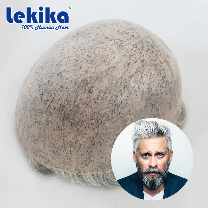 Toupee Men Prosthesis 0.12-0.14mm Full Skin Man Wig More Durable Male Hair 100% Human Hair System Unit Capillary Prosthesis