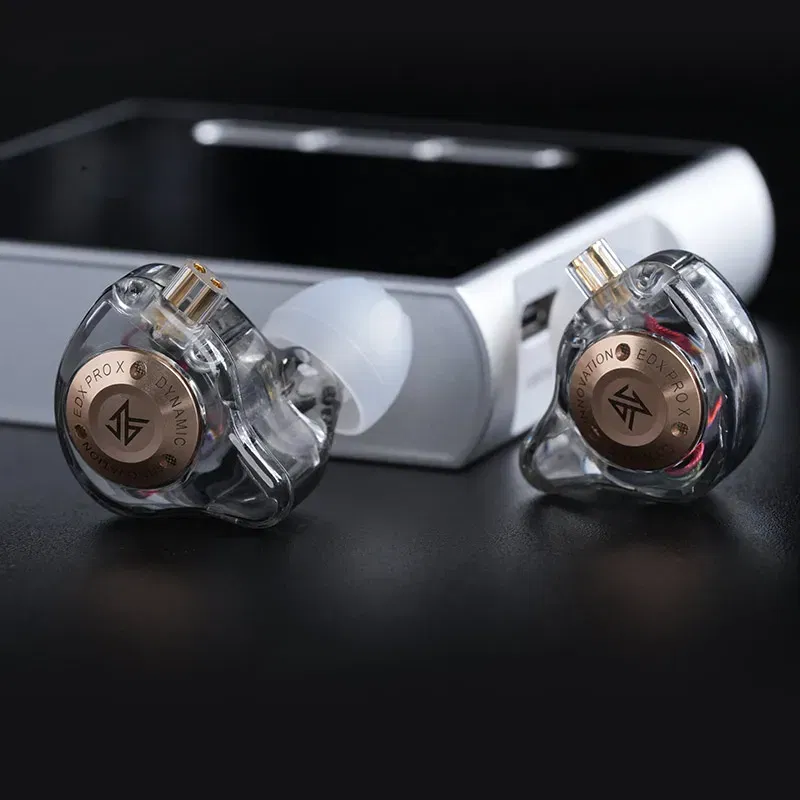 Color: Yellow - KZ EDX PRO X Dynamic Drive Headphones HIFI Heavy Bass Earbuds Sports Metal Headphones Detachable Headphones 2PIN