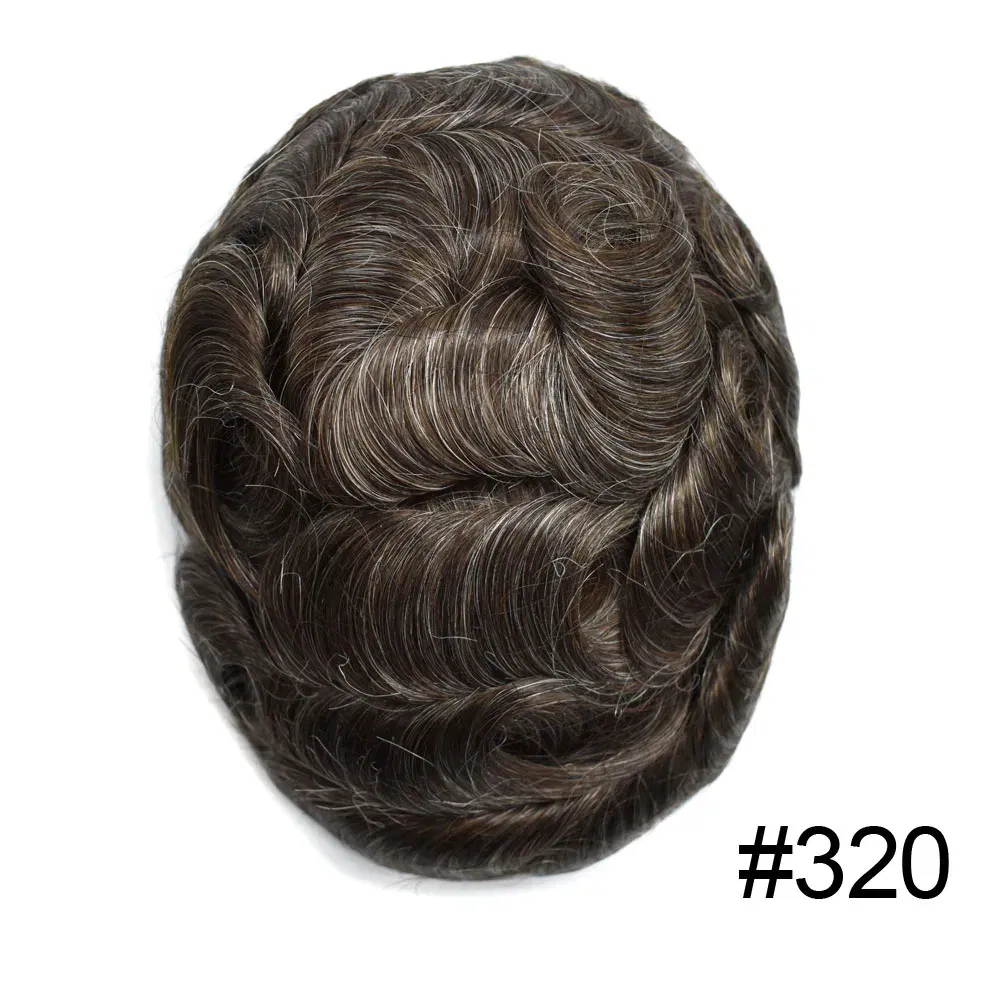 Toupee Color: 320#, Toupee Density: 90%, Length: 6 inches, Ships From: CHINA, Toupee Size: 8x10 - Men Toupee Hair Systems Ultra Thin Skin 0.06MM V-LOOP Capillary Prosthesis Invisible Hairline Real Human HairPieces Hair Units