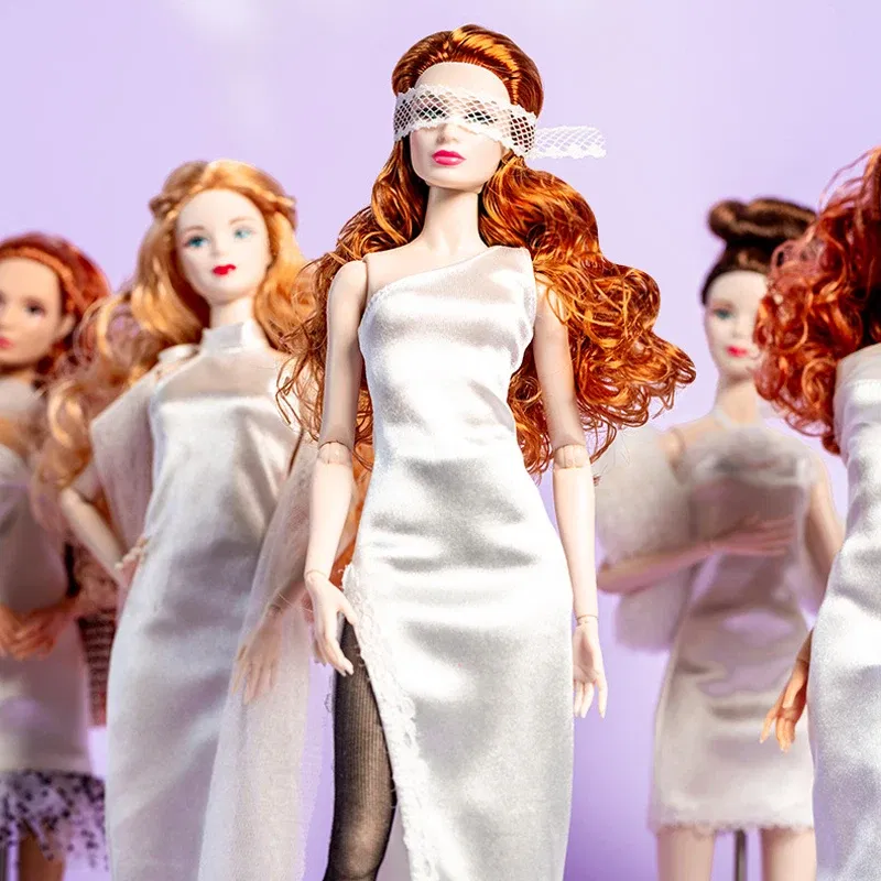 Color: WHITE - 32cm Supermodel Doll Clothes Suit European Fashion Trendy Little White Skirt Exquisite Accessories Set DIY Toy Collector Gifts