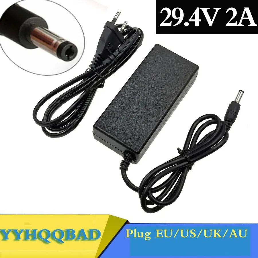 Color: Burgundy - YYHQQBAD 29.4V 2A lithium battery Charger for 24V 25.2V 25.9V Electric Scooter electric bicycle 7Series li-ion battery Charger