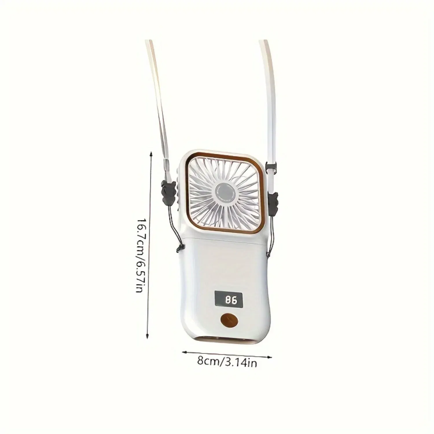 Color: WHITE, Ships From: CHINA - 1pc, 2-in-1 Mini Foldable And Neck Hanging Fan With Rope, Handheld Portable USB Rechargeable Fan, Wearable & Quiet Cooling Devic
