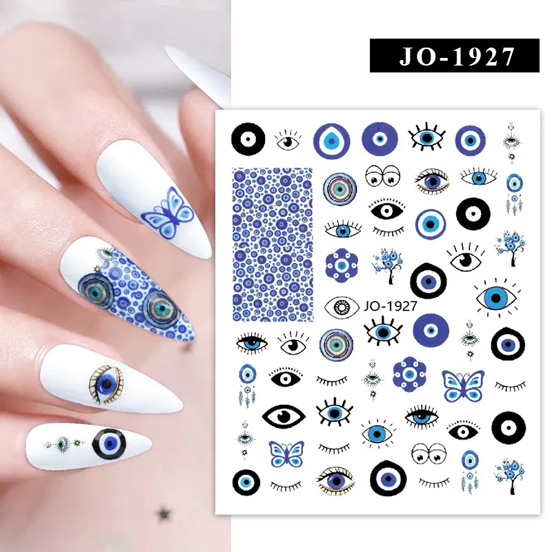 Color: apple green - 1Pc Christmas Stickers Santa Claus Snowflake Decals Catoon Image Muti- Pattern New Year Halloween Nail Art Stickers for Manicure