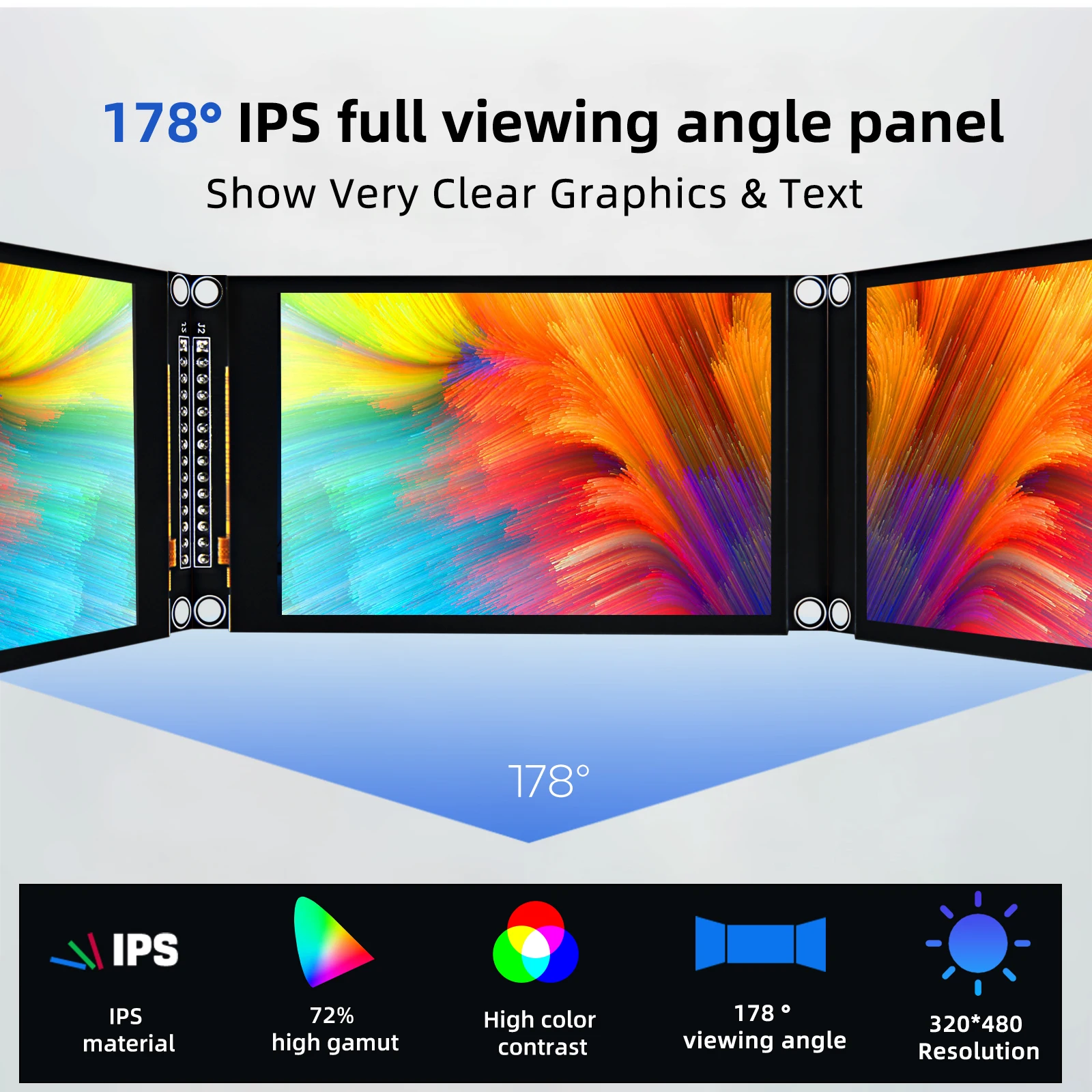 Color: green - 3.5 inch SPI TFT LCD Screen Colorful IPS capacitive Touch Display Module ST7796 320*480 IPS For Esp32&arduino