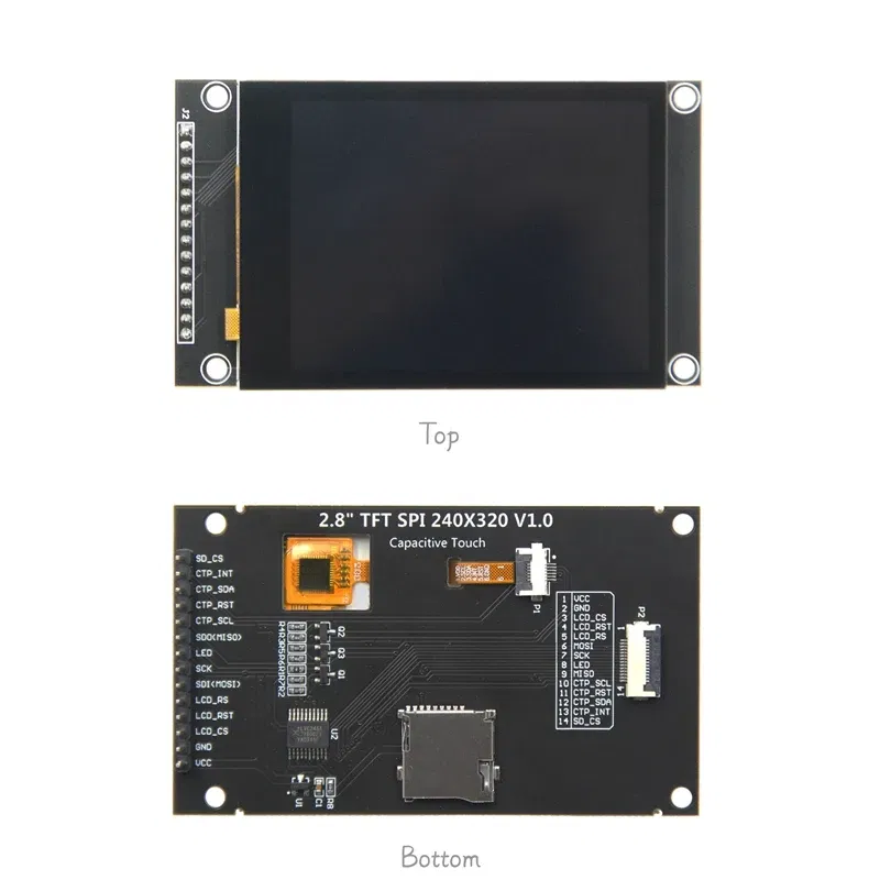 Color: green - 3.5 inch SPI TFT LCD Screen Colorful IPS capacitive Touch Display Module ST7796 320*480 IPS For Esp32&arduino