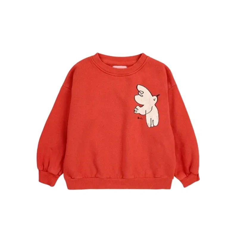 Color: Dark Grey, Kid Size: 4T - Children's Spring Autumn Hoodie Cartoon Print Unisex Sweatshirt European Style Top for Boys And Girls