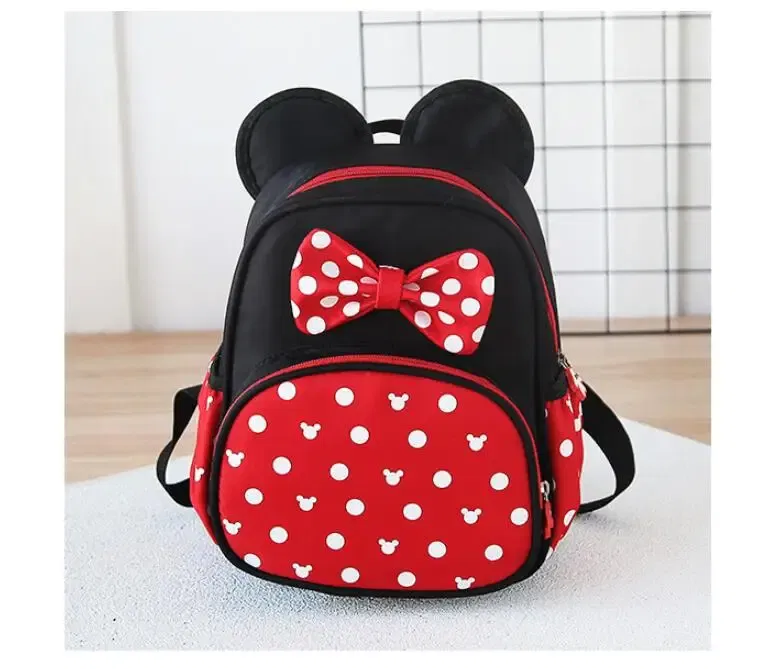 Color: black - 2024 Disney Mickey&Minnie Children Schoolbag Kids Backpack Kindergarten School Bags Baby Girls Boys Backpacks
