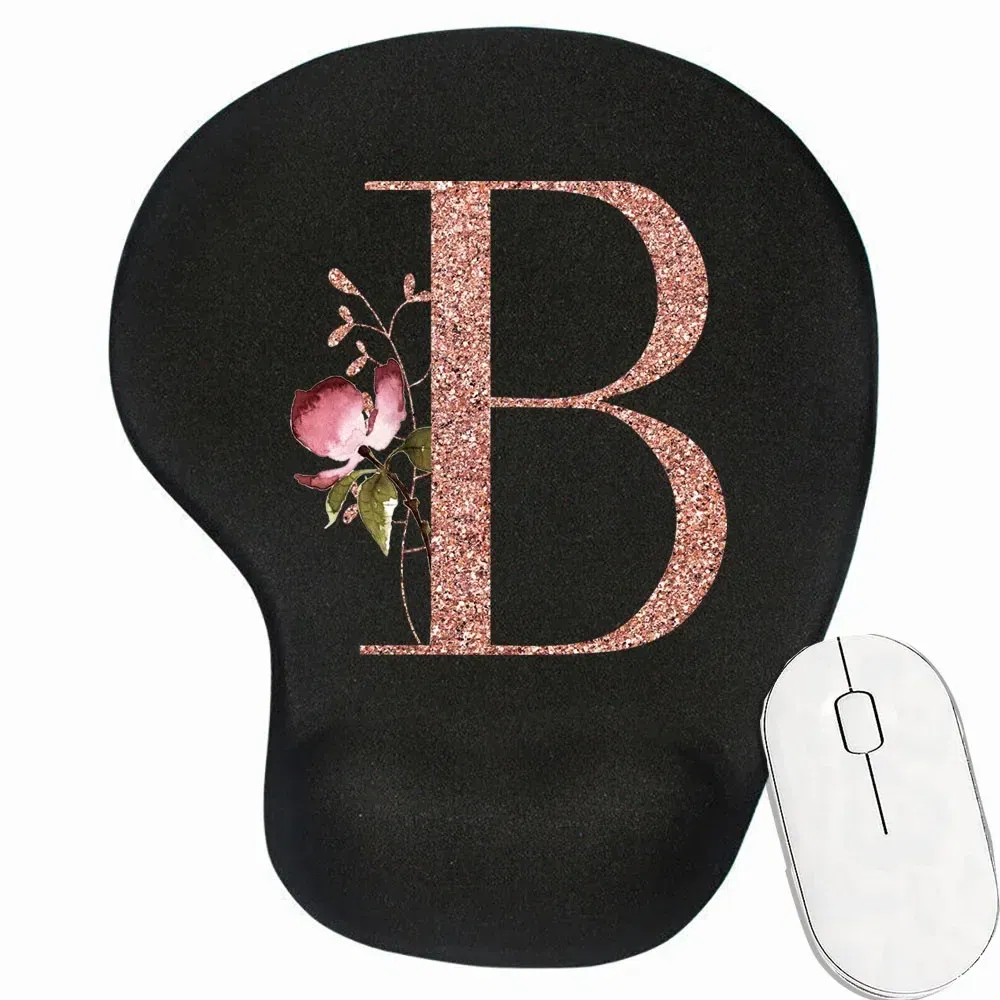 Color: BEAN PASTE - Mouse Pad Desk Mat for PC Laptop Ergonomic Non-Slip Mousepads Wrist Pad Rose Gold Series Office Accessories Mouse Mats