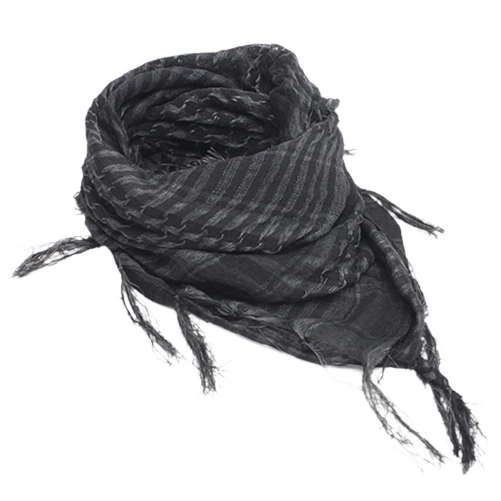 Color: Khaki - Scarf Army with Tassel for Men Women Scarf Mask Scarf Unisex Lightweight Plaid Pattern Cotton Keffiyeh Scarf for Winter