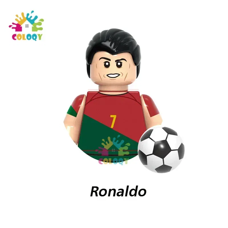 Color: wood, Ships From: CHINA - Kids Toys Football Stars Building Blocks Sport Player Bailey Messi Ronaldo Mini Action Figures Toys For Kids Christmas Gifts