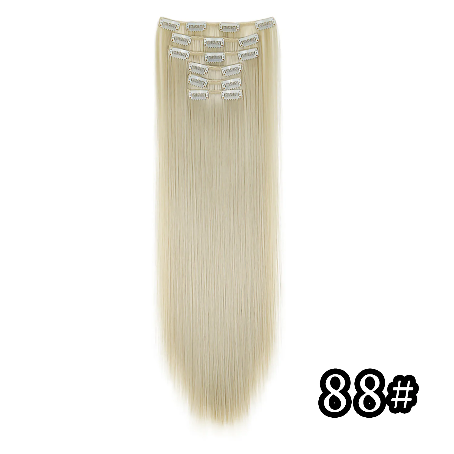 Color: 1B/27HL, Stretched Length: 24inches - 24Inch 16 Clips in Hair Extensions Long Straight Hairstyle Synthetic Blonde Black Hairpieces Heat Resistant False Hair Daily Use