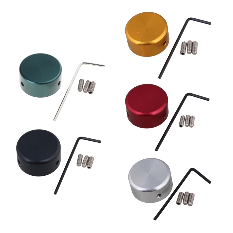 Color: Red - Electric Guitar Effect Pedal Toppers Guitar Effect Foot Cap with Insert Screws Guitar Effect Make Cap Metal Buttons