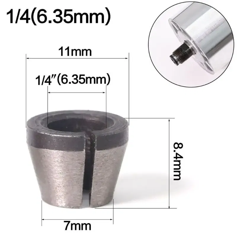 Cutting Edge Length: 31mm - 6mm 6.35mm 8mm Collet Chuck Adapter Engraving Trimming Machine Electric Router High Precision Bit