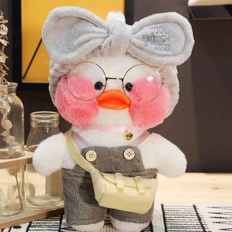 Color: PURPLE, Height: 11cm-30cm - 30cm Kawaii Lalafanfan Duck Plush Toy Cartoon Lalafanfan Duck Doll Soft Stuffed Animal Plushie Birthday Gifts For Girl Children