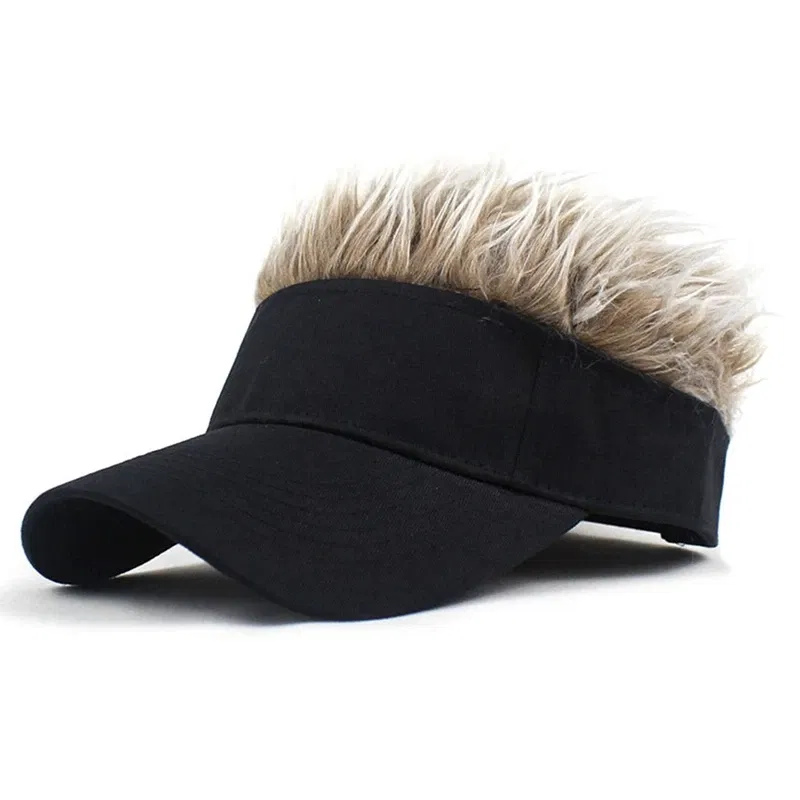 Color: Black, Size: One Size - 2023 Men Women Baseball Cap With Spiked Hairs Wig Hat Spiked Wigs Casual Unisex Sunshade Adjustable Sun Visor