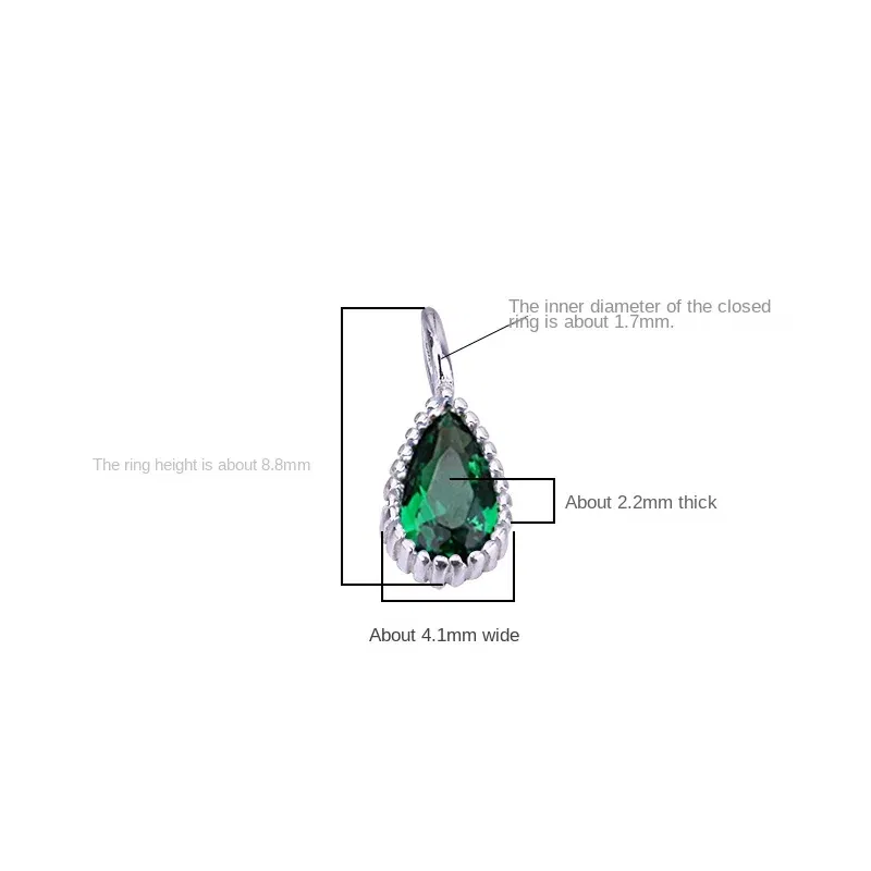 Metal color: SILVER PLATED, Ships From: CHINA - S925 Sterling silver micro-inlaid Color Water drop Zircon pendant Handmade beaded material bracelet necklace accessory