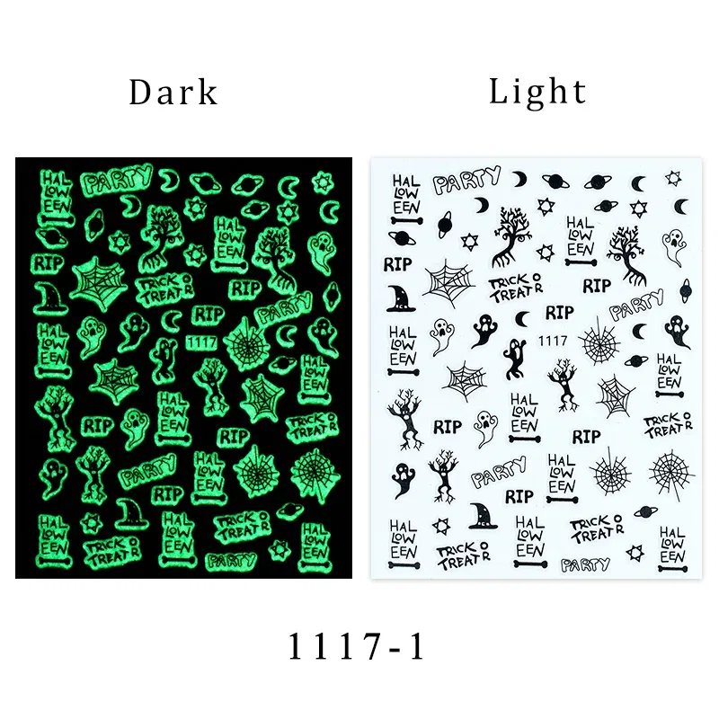 Color: Desert Camouflage - 1Pc Christmas Stickers Santa Claus Snowflake Decals Catoon Image Muti- Pattern New Year Halloween Nail Art Stickers for Manicure