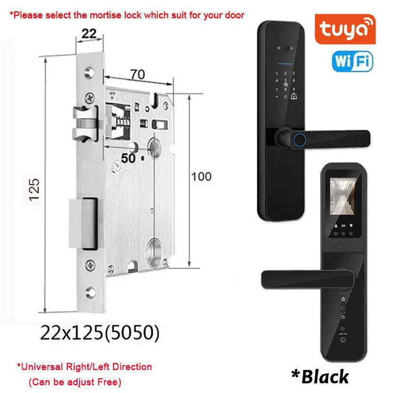 Color: Titanium, Ships From: CHINA - New! Tuya Wifi Digital Electronic Smart Door Lock With Biometric Camera Fingerprint Smart Card Password Key Unlock