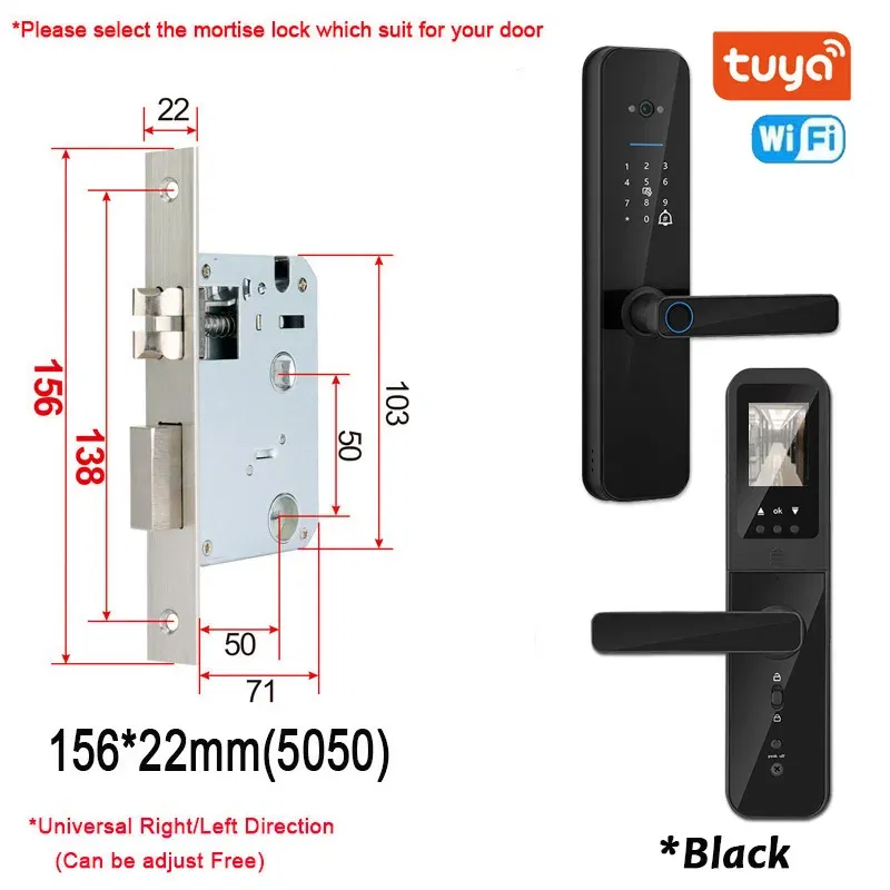 Color: Titanium, Ships From: CHINA - New! Tuya Wifi Digital Electronic Smart Door Lock With Biometric Camera Fingerprint Smart Card Password Key Unlock