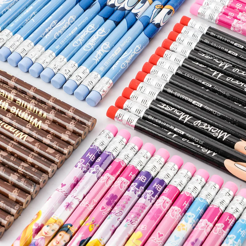 Color: GRAY - Disney Stitch Pencil Cute Cartoon Action Anime Figures Minnie Mickey Winnie The Pooh Belle Alice Pencil Cartoon Childrens Gifts