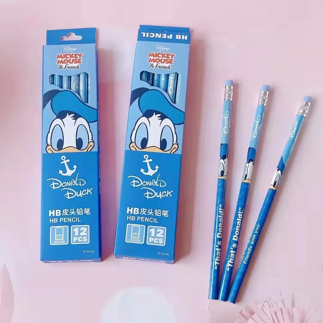 Color: GRAY - Disney Stitch Pencil Cute Cartoon Action Anime Figures Minnie Mickey Winnie The Pooh Belle Alice Pencil Cartoon Childrens Gifts