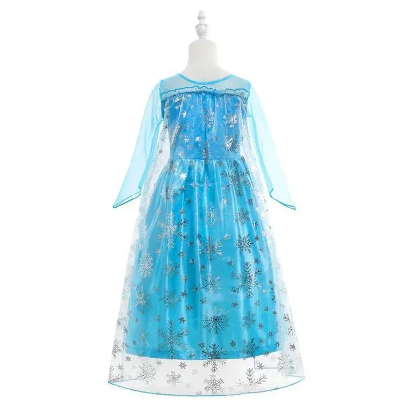 Color: army green, Kid Size: 2T - Disney Girls Cospaly Snow Queen Elsa Costumes Kids Carnival Party Prom Gown Robe-Playing Children Clothes Frozen Princess Dress