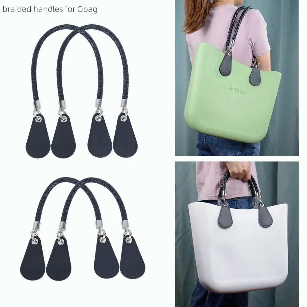 Color: Ivory, Ships From: CHINA - 2025 Obag PU Woven braided leather Rope Handles strap belt for O Bag accessoires Tote Bag  Women's Bag Accessories