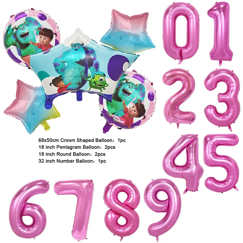 Color: Olive, Capacity: 750ml - Monsters University Monsters, Inc. James P. Sullivan Theme Birthday Party Decoration Crown Shaped Balloon Set Baby Shower
