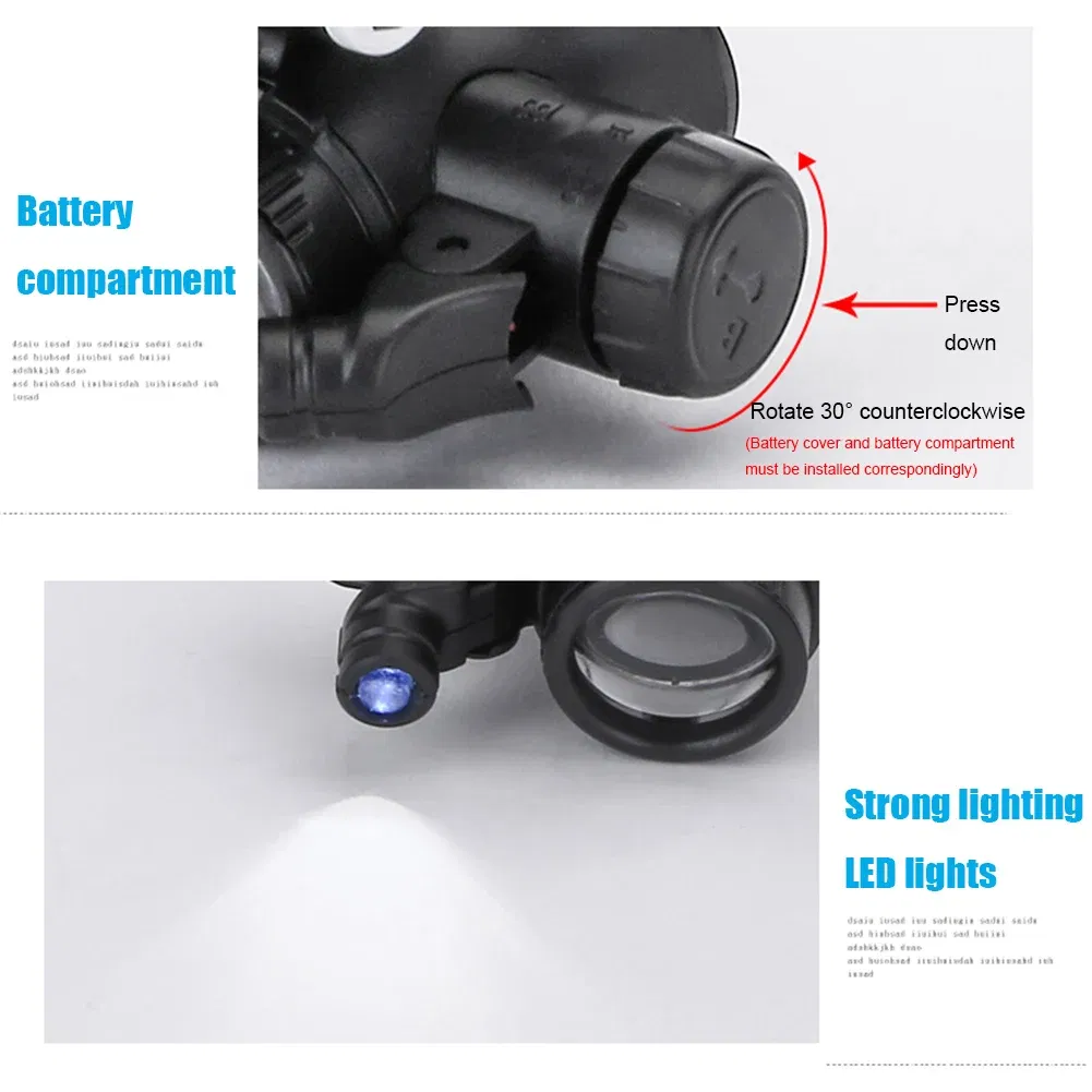 Color: WHITE - 1/2PC XLED Watch Jeweler Repair Magnifier With LED Light Telescopic Headband Magnifier Glasses Reading Loupes Eyewear 8x 15x 23x