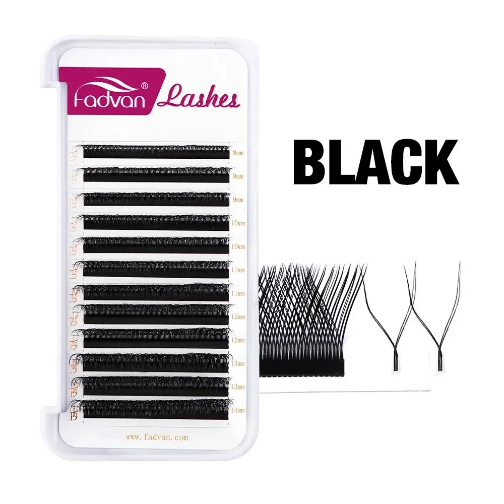 Thickness: 0.07mm, Curl: D, Length: 13mm - FADVAN YY Shape Lashes 2D 0.07 Faux Mink C/D/8-14mm Natural Soft Brazilian Eyelash Premade Volume Fan Lashes Extension