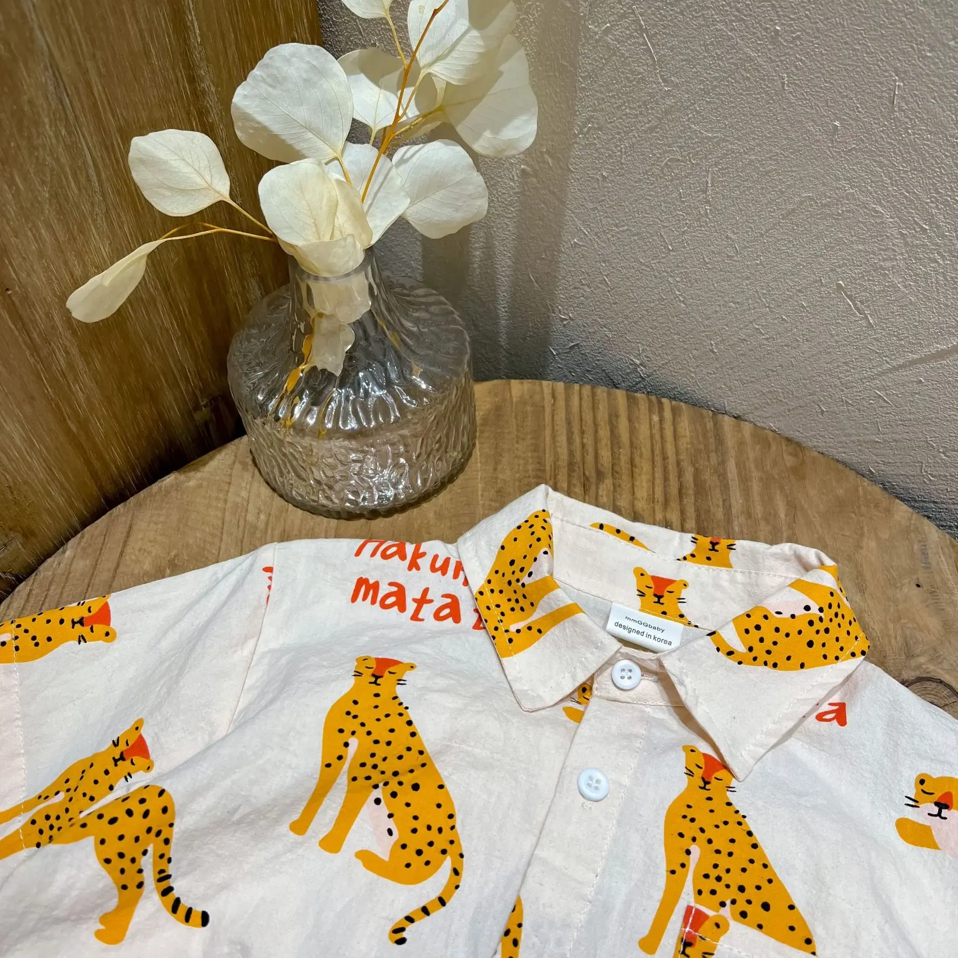 Color: Beige, Kid Size: 4 - 1-5 Years Old Children's Clothing Boys Cartoon Summer Short Sleeve Suit Girls Casual T-shirt Suit