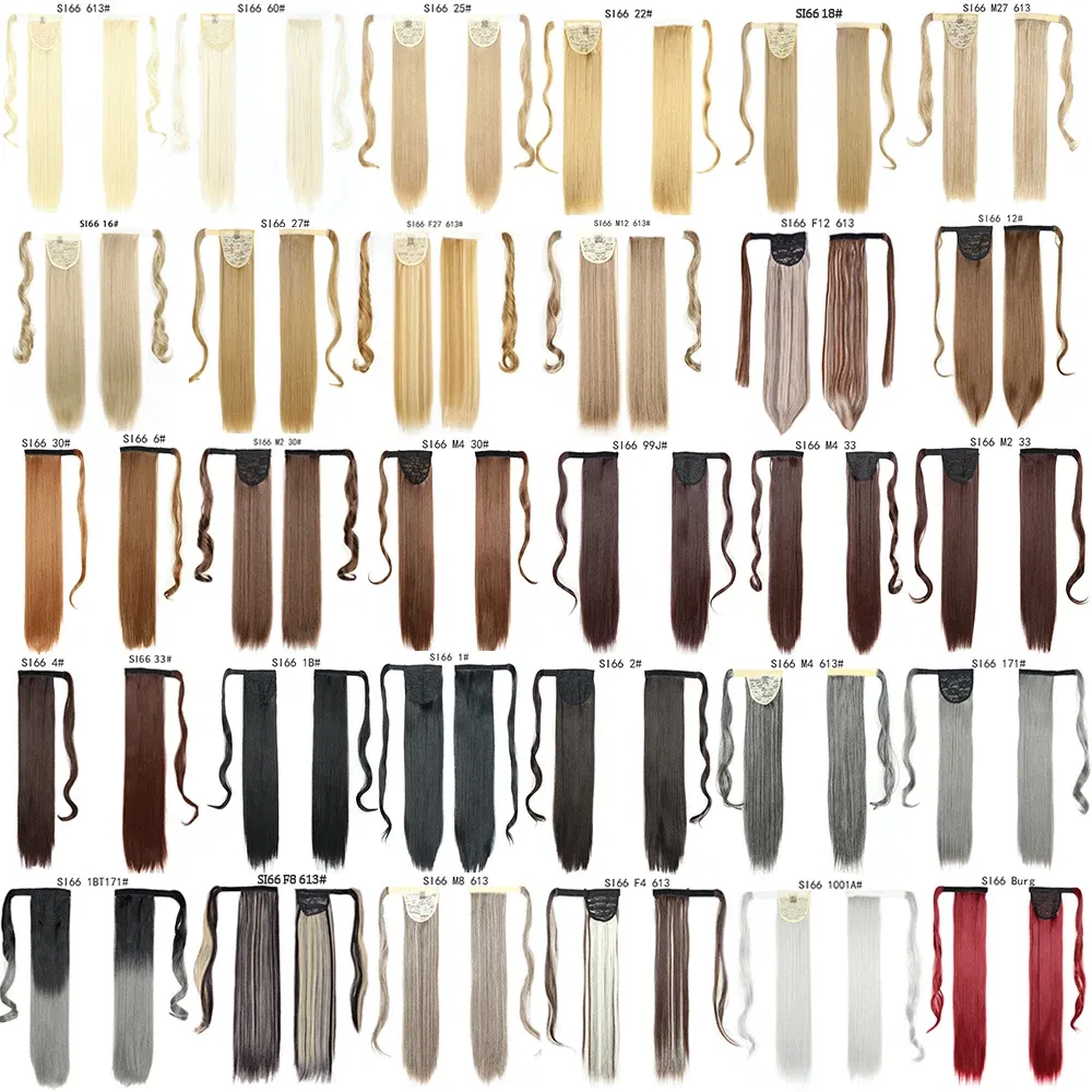 Color: T1B/350 - LINWAN Synthetic Long Straight Wrap Around Clip In Ponytail Hair Extension Heat Reistan Pony Tail Fake Hair