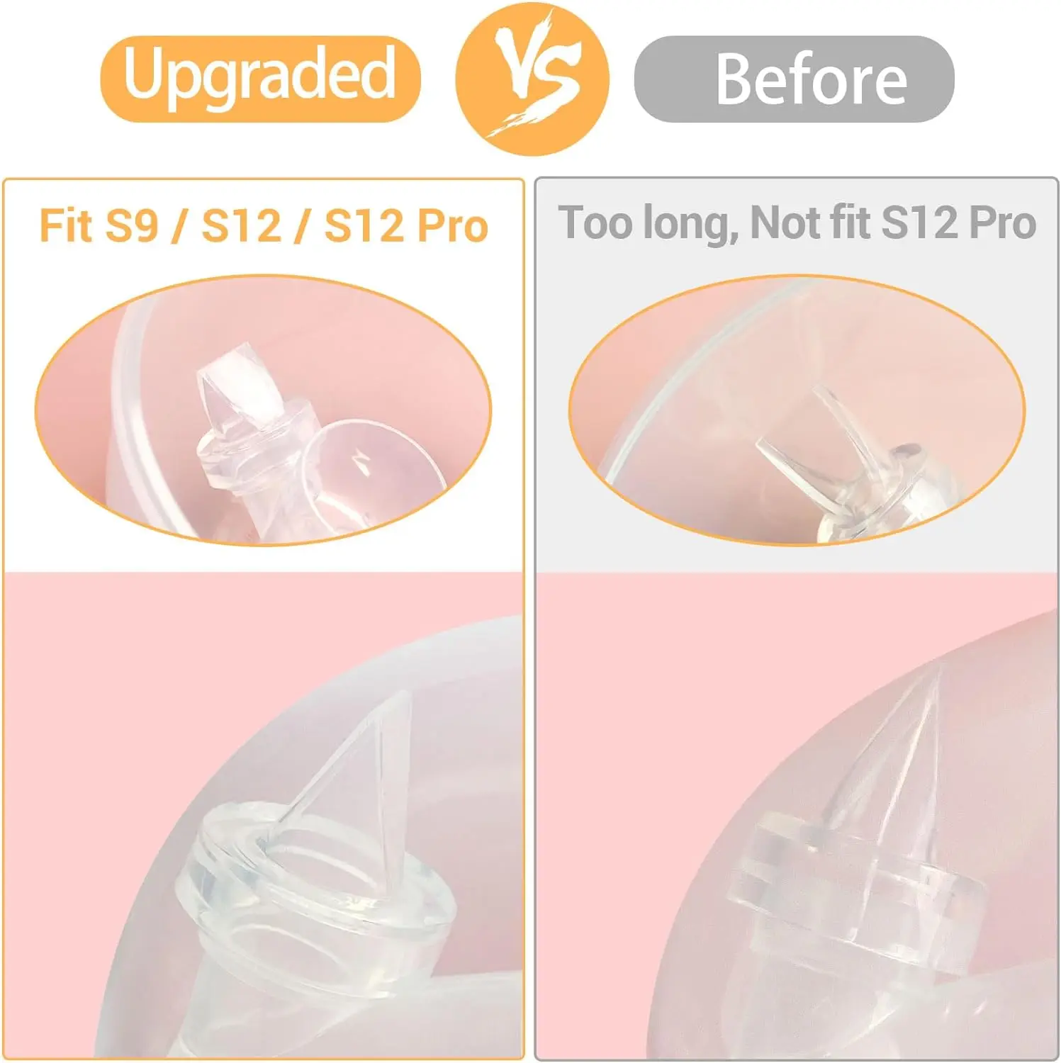 Color: WHITE - Silicone Duckbill Valve and Silicone Diaphragm, Compatible with S12Pro/S9Pro/S12/S9 Wearable Breastpump Parts Replace